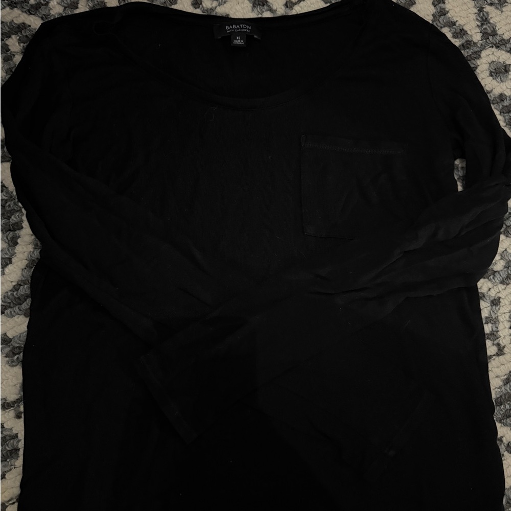 Babaton Black Cashmere Blend Top